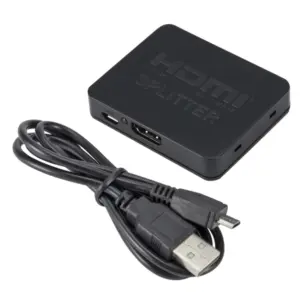 Faith 4K HDMI Splitter - Full HD 1080p Video HDMI Switcher, 1x2 Split with 1 Input and 2 Outputs, Amplifier for Dual Display, Compatible with HDTV, DVD, PS3, and Xbox