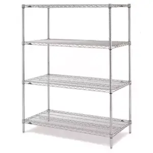 5 TIER SHELVES WITHOUT WHEELS CHROMED SHELVES 1220 X 530 X 1820