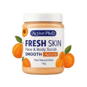 Active Plus Apricot Face and Body Scrub - 1 kg, Gentle Exfoliation for Smooth and Radiant Skin.