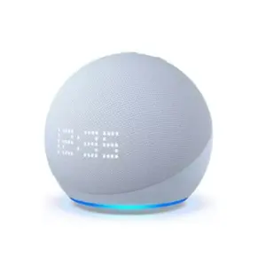 Amazon Echo Dot Clock, Smart Speaker 5th Gen with Alexa, Cloud Blue V2022