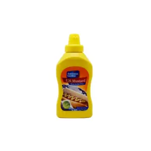 American Garden Yellow Mustard Squeeze, US Classic, Gluten Free, Vegan 227g (Pack of 12Pcs)
