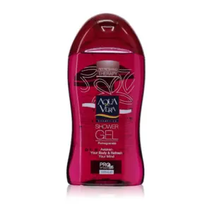 Aqua Vera Shower Gel Pomegranate, Skin Friendly Solutions, Herbal Extracts, Pro-Vitamin B5 315ml