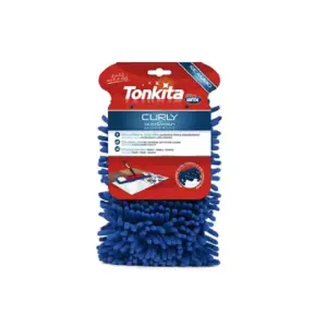 Tonkita Curly Dust & Wash Flat Mop Refill, Deep Removal of Dirt, Stains or Spills from Parquet, Marble, Laminate, Wooden and Tiled Flooring TK790R Pack of 2