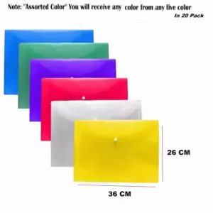 Atlas Flat Files Plastic A4 Ls Thick Mix Colour P07572 (Pack of 5Pcs)