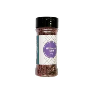 Bagamoyo Sea Salt Bagamoyo Hibiscus Sea Salt 100g Shaker, Sea Salt with Hibiscus, Iodized, Made in Tanzania