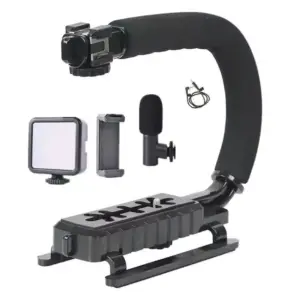 Faith Video Making Kit Universal Stabilizer C-Shape with Microphone & LED Light AY-49U