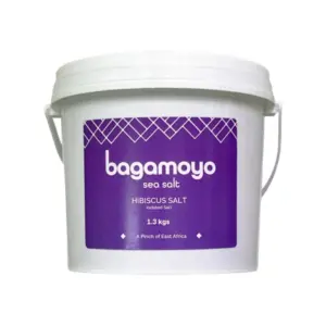 Bagamoyo Sea Salt Bagamoyo Hibiscus Sea Salt 1.3kg Tub, Sea Salt with Hibiscus, Iodized, Made in Tanzania