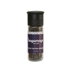 Bagamoyo Sea Salt Black Pepper Pearls 50g Grinder, Made in Tanzania