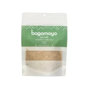 Bagamoyo Sea Salt Bagamoyo Coconut Lime Salt 200g Pouch, Sea Salt with Coconut and Lime Zest, Iodized, Made in Tanzania