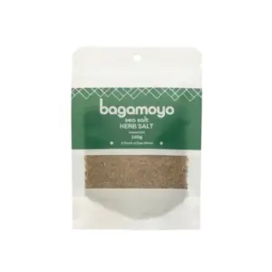 Bagamoyo Sea Salt Bagamoyo Herb Salt 100g Pouch, Sea Salt with Rosemary, Oregano & Thyme, Iodized, Made in Tanzania