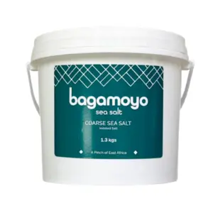 Bagamoyo Sea Salt Bagamoyo Coarse Sea Salt 1.3kg Tub, Sea Salt, Iodized, Made in Tanzania