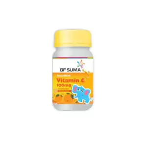 BF Suma Vitamin C Chewable Tablets ( Orange Flavour), 120 Tablets/Bottle, Treats Anemia, Provides Collagen for Skin, Hair, and Joints, AP158B