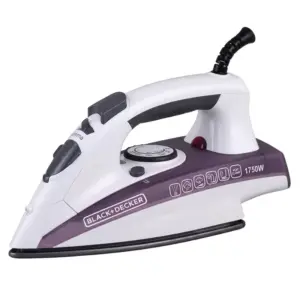 Black & Decker Steam Iron with Non-Stick Soleplate, Anti-Drip Function, Self-Clean System & Powerful 1750W Fast Heating Performance X1750-B5