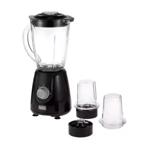 Black & Decker Glass Blender 400W with 2 Grinder Mills, Sleek & Durable BX440G-B5