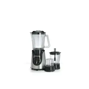 Black & Decker Blender 1.5L Glass Jar, 600W, 2 Speed with Pulse, Black/Silver BX600G-B5