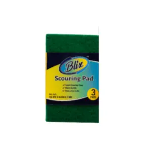 Sterling Blix Scouring Pads – Durable Kitchen Scrub Pads for Dishes, Pots & Household Cleaning ( Pack of 3Pcs)