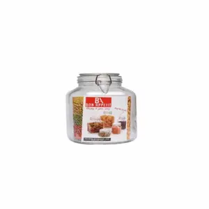 Bon Appetit Glass Jar with Clip 0.75L Square HM-BA23