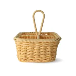 Bon Appetit 4 Compartment Rattan Basket with Handle HM-BA493