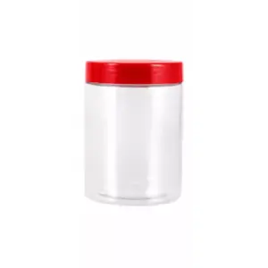 Bon Appetit Round Glass Jar with Red Screw Lid 1L HM-BA06