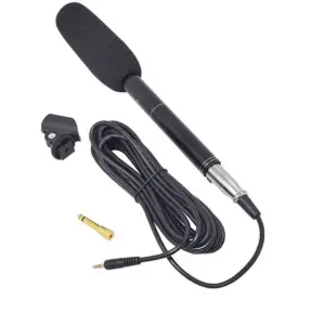 Faith Boom Condenser Microphone Kit for Video Camcorders and Canon/Nikon DSLRs, 10.47-Inch Microphone with Metal Holder, Anti-Wind Foam Cap, XLR Cable, and 3.5mm Input Jack