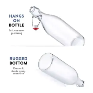 Bon Appetit Glass Water Bottle 1000ml with Wire Clip Lid HM-BA415