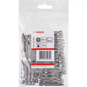 Bosch Extra Hard Screwdriver Bit PH2, 49 mm For rotary drills/drivers 2607002503 (Pack of 100 Pcs)