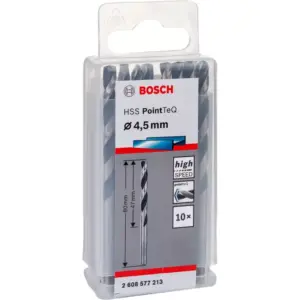 Bosch HSS Twist Drill Bit PointTeQ 4.5 mm, 118° 2608577213 (Pack of 10 Pcs)