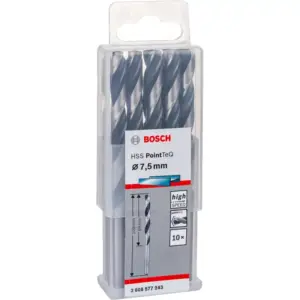 Bosch HSS Twist Drill Bit PointTeQ 7.5 mm, 118° 2608577243 (Pack of 10 Pcs)