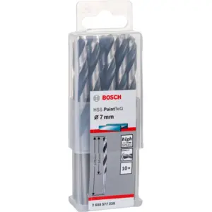 Bosch HSS Twist Drill Bit PointTeQ 7 mm, 118° 2608577238 (Pack of 10 Pcs)