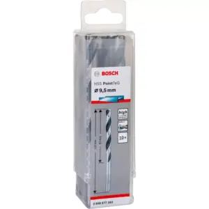 Bosch HSS Twist Drill Bit PointTeQ 9.5 mm, 118° 2608577263 (Pack of 10 Pcs)