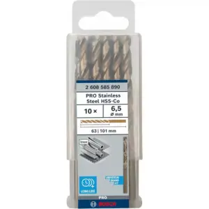 Bosch HSS Metal Drill Bit 135°, 6.5 mm x 63 x 101mm 2608585890 (Pack of 10 Pcs)