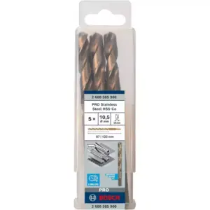 Bosch HSS Metal Drill Bit 90°, 10 mm x 87 x 133 mm 2608585900 (Pack of 5 Pcs)