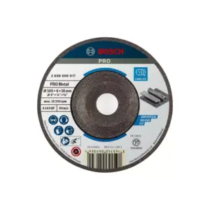 Bosch Professional Metal Grinding Disc 100 x 16 x 6 mm 2608600017 (Pack of 10 Pcs)