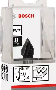 Bosch V-Grovee Bit 8mm, 11 x 14 x 45mm 2608628406