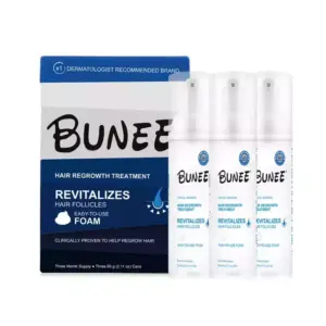 Faith Bunee Minoxidil 5% Hair Regrowth Treatment Foam 180ml – Stimulates Hair Growth & Helps Reduce Hair Loss (Pack of 3Pcs)