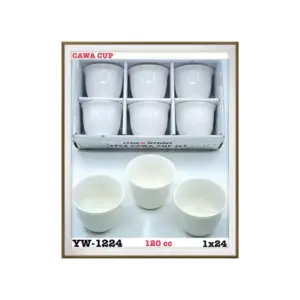 Canfine Porcelain Arabic Cawa Cup Tea Sets, 120cc, White YW-1224