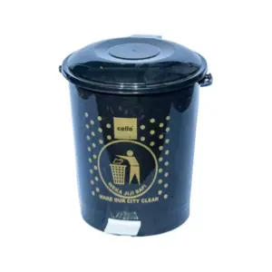 Cello 20L Plastic Pedal Dustbin with Printed Design – Hands-Free Waste Bin 380x410mm