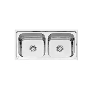 CERA Sanitary Cera Double Bowl Kitchen Sink, Stainless Steel, 940x457mm Quatrino, Matt B4513122MT