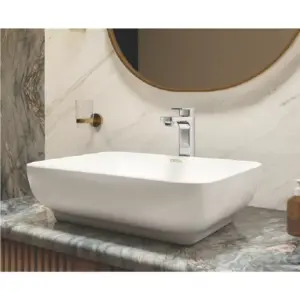 CERA Sanitary Cera Basin Thin Rim Table Top Wash Basin 550x400x160mm Campa, White S2020102SN