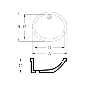 CERA Sanitary Cera Basin Oval Counter Wash Basin, Large Bowl 560x470x190mm S2030104SN