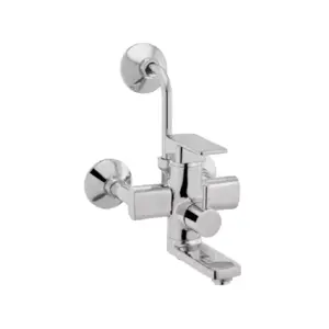 CERA Sanitary Cera Lever Wall Mixer 3in1 with Bend Pipe for Telephone & Overhead Shower, Ruby F1005413CH