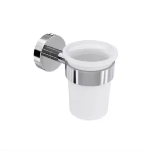 CERA Sanitary Cera Tumbler Holder, Glass & Stainless Steel, Meridien F5015117CH