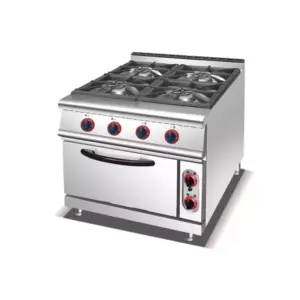 Commercial Kitchen Equipment Commercial 4 Burner Gas Range with Electric Oven 7.5 × 4, 5.8kW, HGR-905A