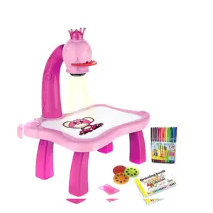 Faith Child Learning Desk with Smart Projector - Interactive Kids Painting Table Toy with Light and Music for Fun, Intelligent Projection Activities.