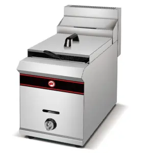 Commercial Kitchen Equipment Commercial Gas Fryer 8L Single Tank, 13,648 BTU High-Efficiency LPG Countertop Deep Fryer, Professional Stainless Steel Fryer HGF-971