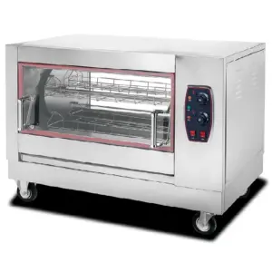 Commercial Kitchen Equipment Commercial Gas Rotisserie, 8.2kW LPG High-Efficiency Chicken Roaster 4-Basket, Stainless Steel Commercial Rotisserie Oven – HGJ-368