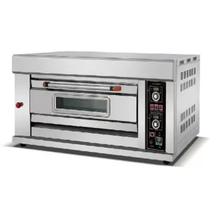 Commercial Kitchen Equipment Commercial Gas Deck Oven 1-Deck 3-Tray, 20-400°C High-Temperature Control, Industrial Stainless Steel Pizza & Bread Oven HGO-13