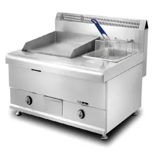 Commercial Kitchen Equipment Commercial Gas Griddle 76cm, 12kW High-Power LPG Flat Top Grill, Professional Stainless Steel Griddle HGG-751