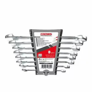 Crown Professional Crown Combination Spanner Set Alloy Steel Chrome Finish CPHWC‑XA8