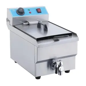 Commercial Kitchen Equipment Commercial Electric Fryer 10L Countertop, 3.25kW High-Power Single Tank Deep Fryer, Professional Stainless Steel Fryer WG-101V